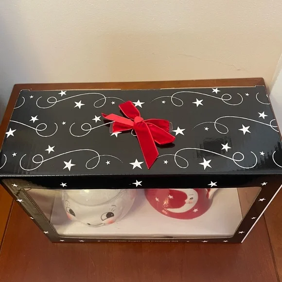 NIB JOHANNA PARKER LUNA SUGAR BOWL & CREAMER SET Laughing Moon Ceramic Coffee - Picture 5 of 12